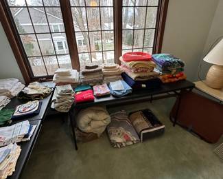 Well here it is, the obligatory estate sale LINEN ROOM! Filled with VERY nice linens and MORE! 