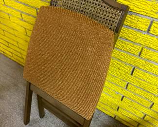 An excellent set of FOUR MCM LEG-O-MATIC Chairs - Vintage Folding Cane Chairs!