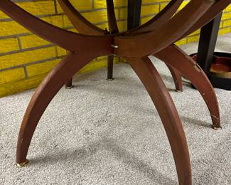 Vintage Mid Century Modern Brass and Wood Coffee Table Spider Legs! 