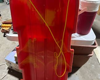 Just in time! Nice red heavy plastic sled! 