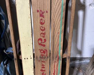 Vintage Fleetwing Racer Wood/Metal Snow Sled Antique!