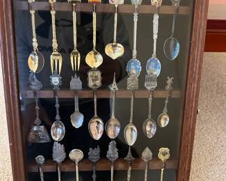 A LARGE collectors spoon collection! Over 80 pieces! All are frame in glass shadow type boxes! Box #1