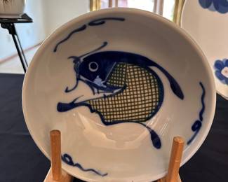 A set of SIX Fantastic Vintage Chinese Koi Fish Hand painted Bowls! 