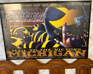 1997 University of Michigan National Champions Football poster in frame! Great condition! 