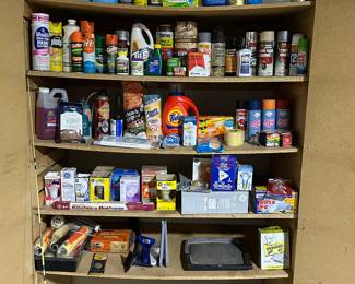 Every estate sale has this cupboard! Cleaning supplies, garage supplies, and assorted miscellaneous! ALWAYS a great deal to be had here! 