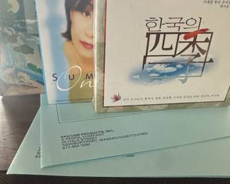 Here are some CD's that are from Korea sitting on top of speakers from Korea! 