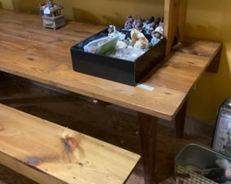 Bonnabel table two benches sides drop