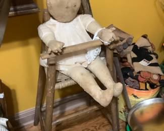 Bonnabel, no doll antique hi chair primitive