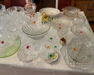 Large selection of leaded crystal & vintage serving pieces, Waterford Crystal Stemware—set of 6