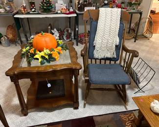 Sturdy wooden rocking chair