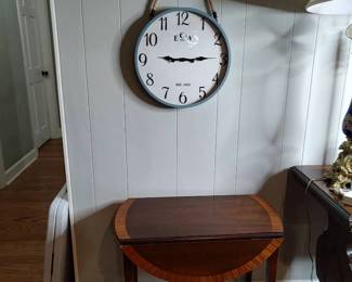 Drop Leaf Table and Wall Clock