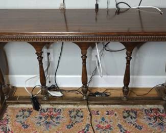 Carved Wood Trestle Table