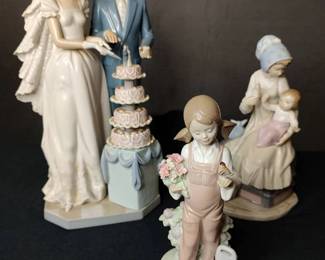 LLadro Bride and Groom, Mother Feeding Child, Girl with Bird