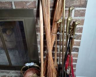 Duck Handled Fireplace Tools