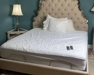 King Size Adjustable Bed and Headboard