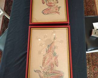 Malaysian Art Figures Framed
