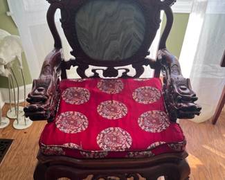 Carved Wood Asian Themed Chair