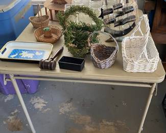 Card Table, Mason Jars, Metal Decor