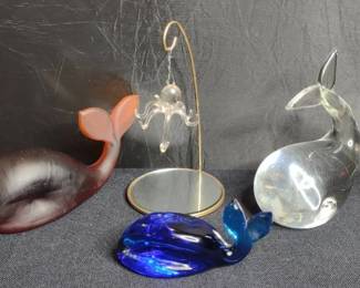 Murano Glass Lucio Zanett Whale, Ornaments
