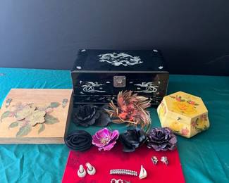 Asian Themed Jewelry Box, Jewelry