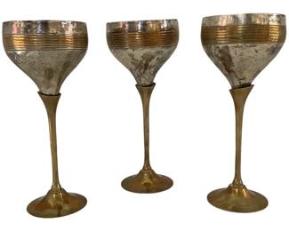 Brass Metal Wine Glasses 