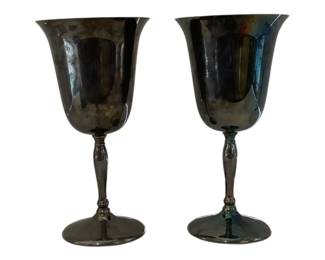 Silver Plate Wine Glasses 