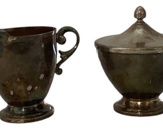 Silver Plate Sugar Creamer Set 