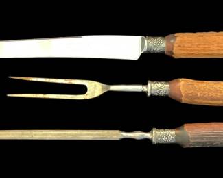 J.S. Holler Co. Stag Handled Carving Set 