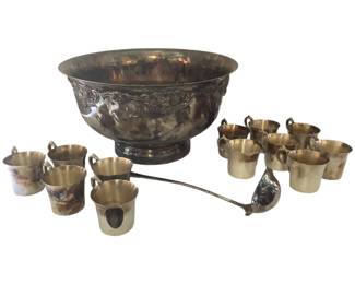 Wallace Silversmiths Silver Plate Punch Set 