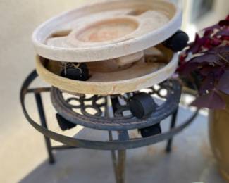 Coasters on wheels for planters - 1 metal table for planter 