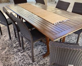 Outdoor dining table with 8 chairs 