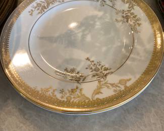 Gold rimmed & decorated plates