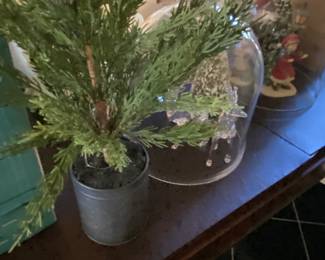 Artificial tree in container 