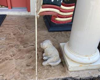 Dog & flag at front door