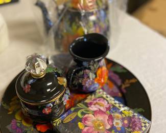 Plate, vase & lidded container 