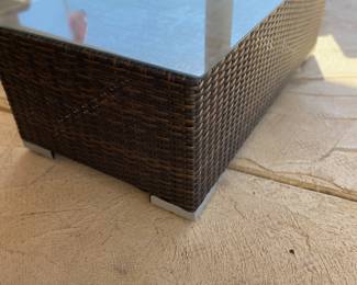 Glass top coffee table - outdoors