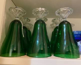 Green footed glasses set