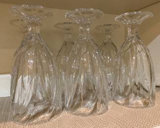 Swirl glass footed set of 6 