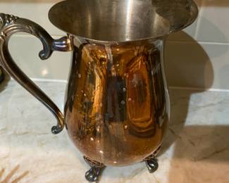 Footed silver pitcher