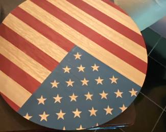Wooden flag round server