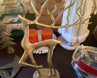 Bronze deer on stand