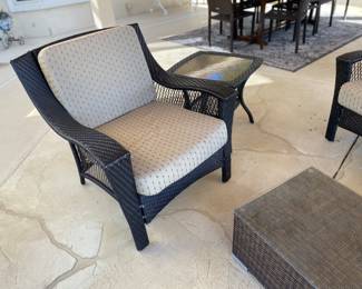 Patio set - 2 chairs, table, & storage container 