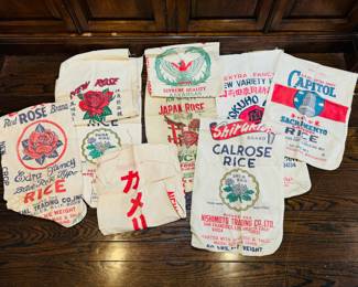 Vintage rice bags