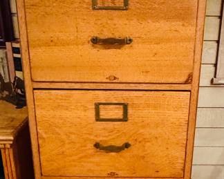 Vintage oak file cabinet