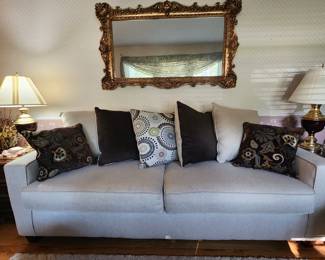 Great condition couch and large antique mirror