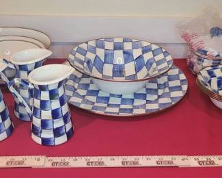 MacKenzieChilds Royal Check Serving Mixing  More