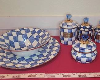 MacKenzieChilds Royal Check Serving Set  More