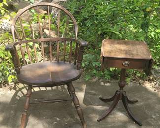 Bowback Armchair Dropleaf Side Table