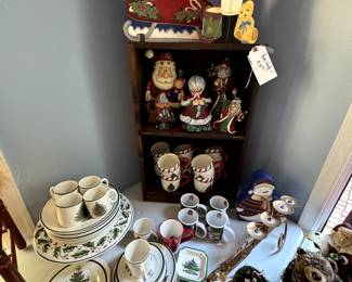 Christmas Corner with the Christmas China and Decor