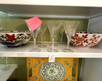 Blenko Glass Collection from Williamsburg, There are 8 glasses above, 